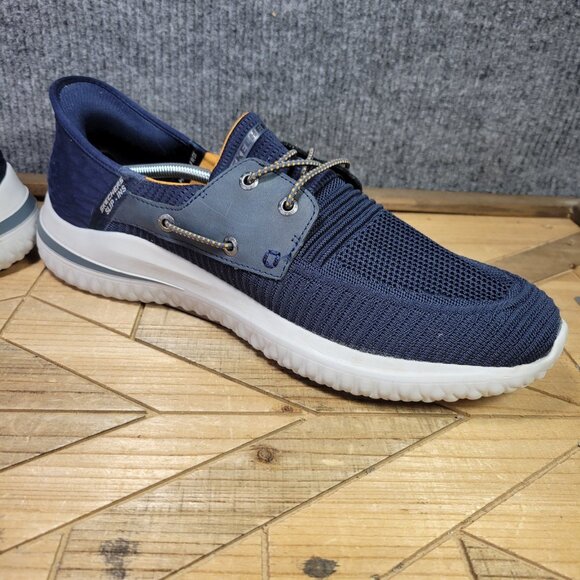 Skechers Slip Ins Shoes Mens Size 13 Delson 3.0 Roth Blue Sneaker Boat Style - Picture 6 of 11